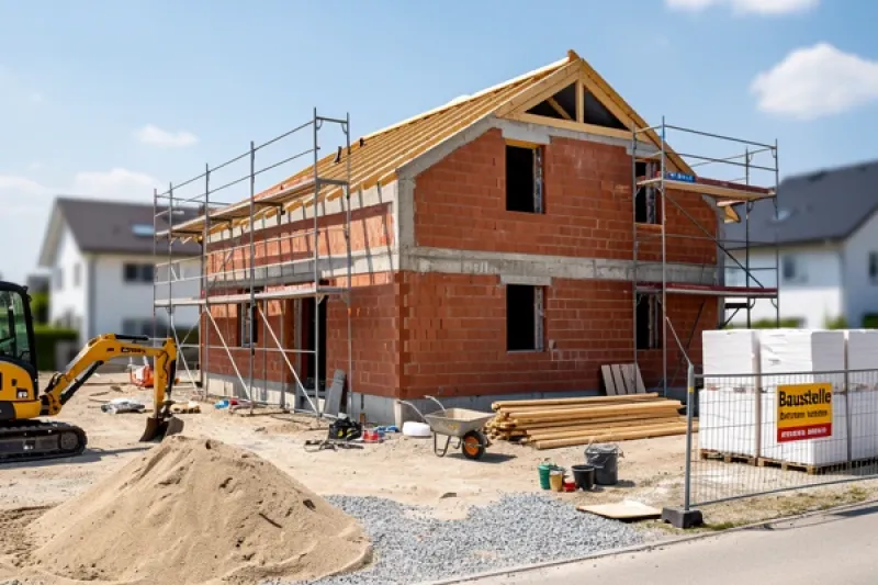 Baustelle eines Mehrfamilienhauses