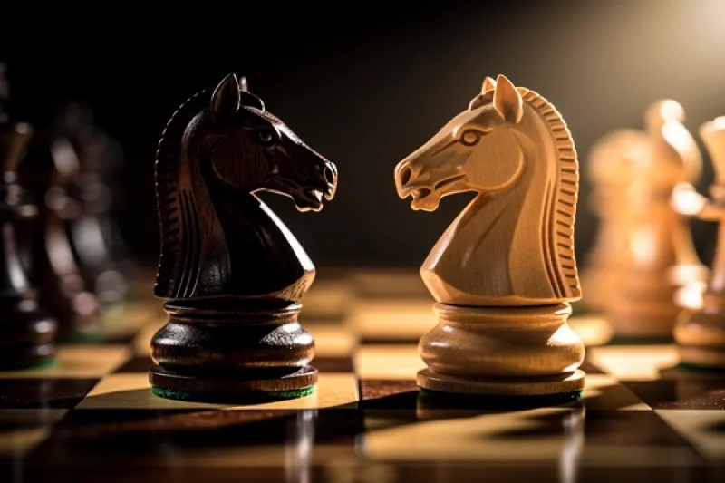Zwei Schachfiguren stehen sich gegenüber
