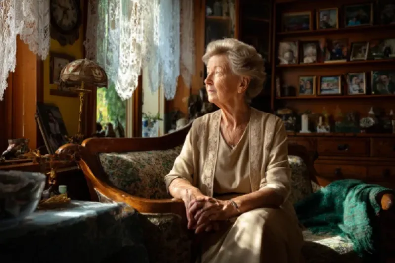 ältere Dame im Kreis ihrer Familie