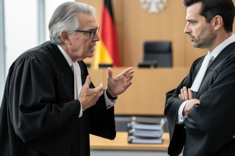 Zwei Richter streiten sich im Gerichtssaal