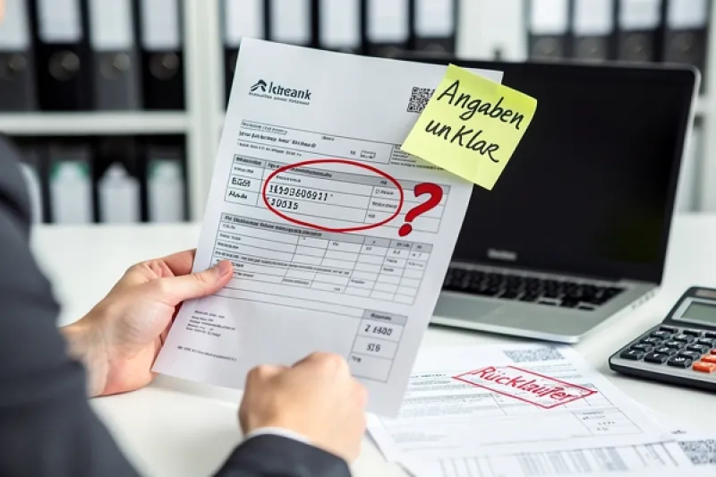 Ein Mann hält ein Schreiben mit einer Fehlermeldung in der Hand.