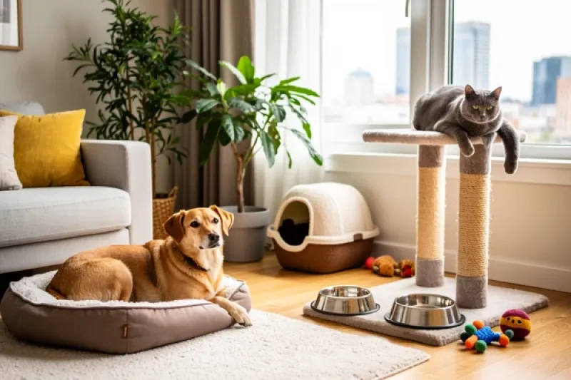 Hund und Katze in einer Mietwohnung