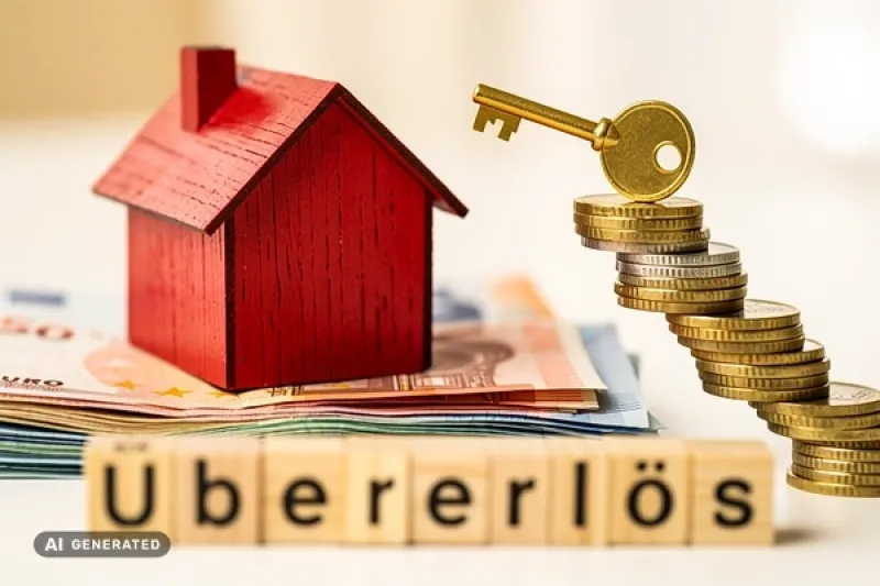 Symbolbild: Kleines rotes Haus auf Geldscheinen