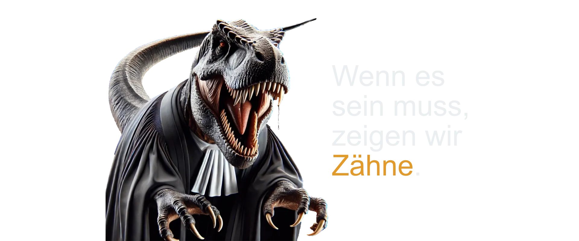 Dinosaurier in Anwaltsrobe