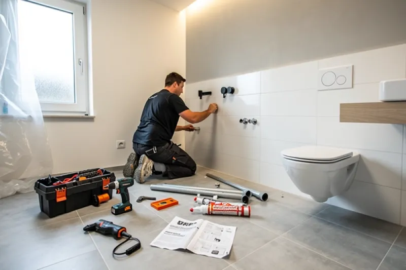 Mieter renoviert sein Badezimmer