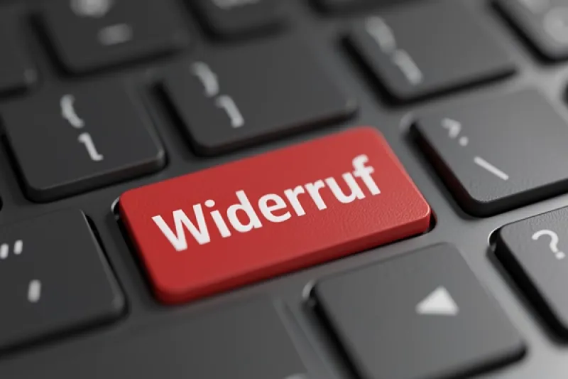 Widerrufstaste auf einer Computertastatur
