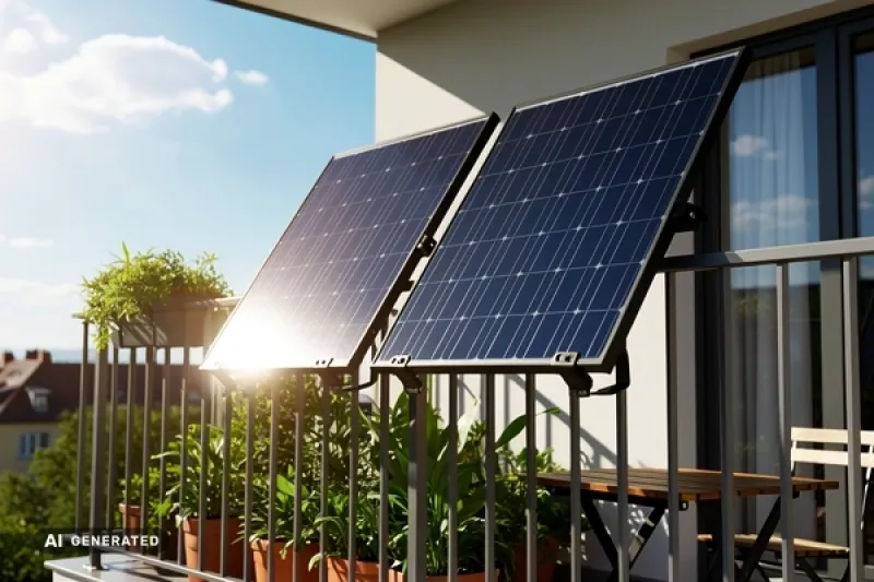Solarpanele an einer Balkonbrüstung befestigt