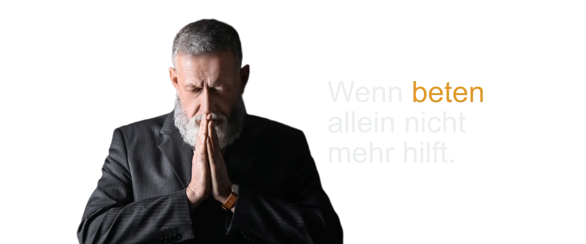Mann mit Bart, betend
