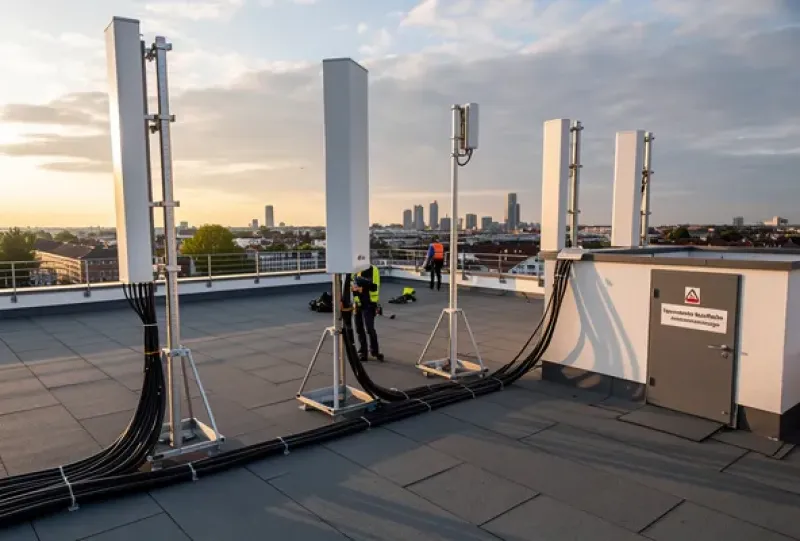 Antennenanlage auf einem Hausdach