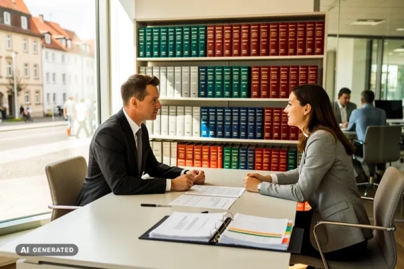 Makler spricht in einem modernen Büro mit einer Kundin