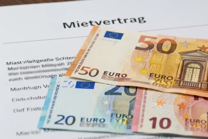 Symbolbild: Geldscheine liegen auf einem Mietvertrag