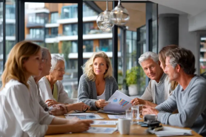 Eigentümerversammlung in einem Besprechungsraum